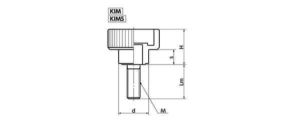 塑膠微型旋鈕 KIM／KIMS／KIF／KIFS 外形圖2