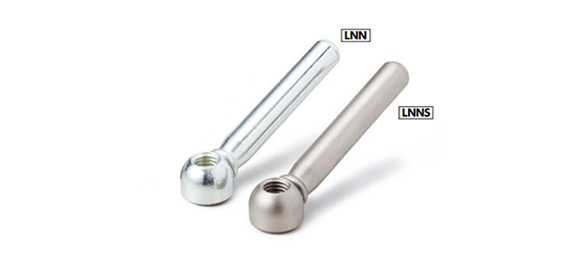 固定螺帽手柄外觀 材質、加工 : LNN（S15C、三價鉻酸鹽處理）、LNNS（SUS304、噴砂）