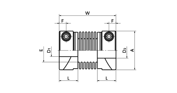 MFB／MFBS 可撓性聯軸器 波紋管型 外形圖1