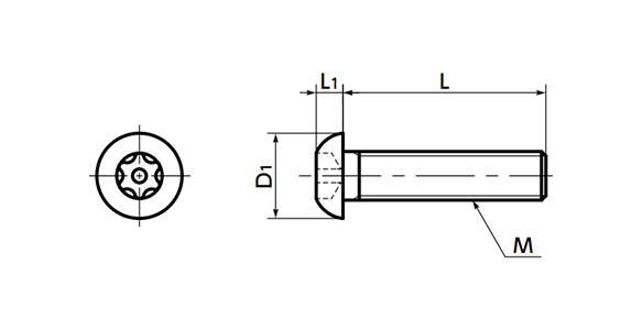 梅花螺絲孔鈕扣頭螺栓（附插銷）SRBS尺寸圖