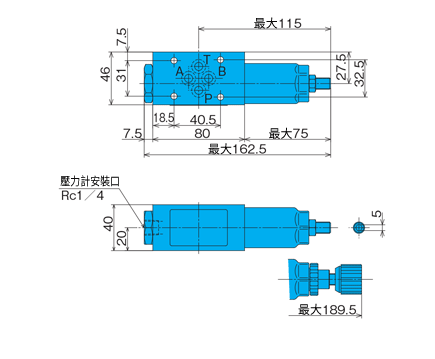 レデューシングモジュラーバルブ 外形図1