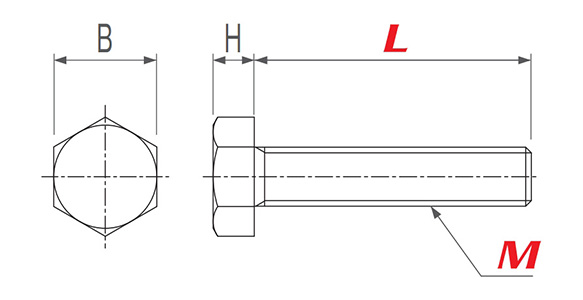 PC（聚碳酸酯）/六角螺栓 透明/白 尺寸圖