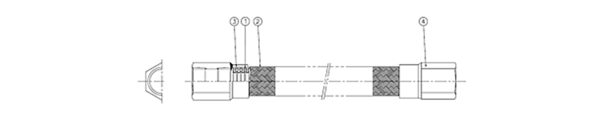 NK-1300 母端插座式可撓性軟管的材質說明圖
