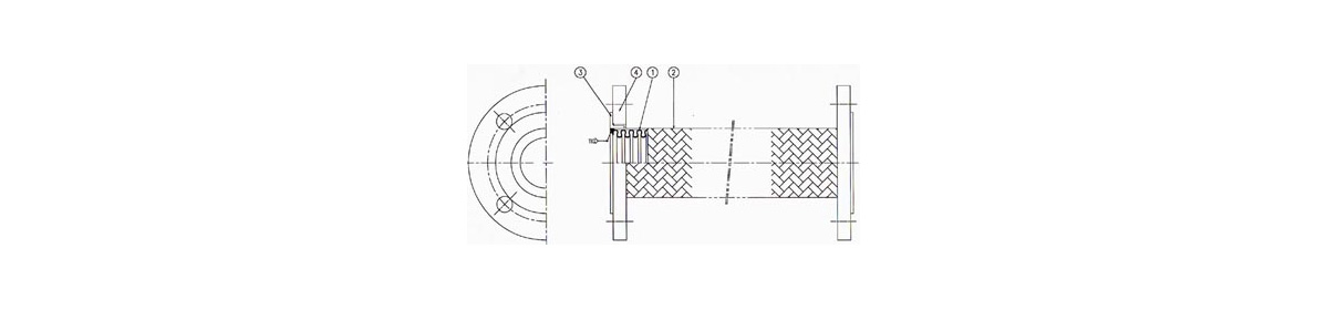 NK-3100 標準法蘭式可撓性軟管的材質說明圖