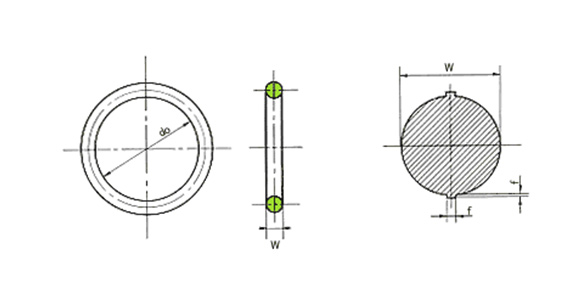 O形環 相當於ISO 一般工業用系列（固定用）尺寸圖