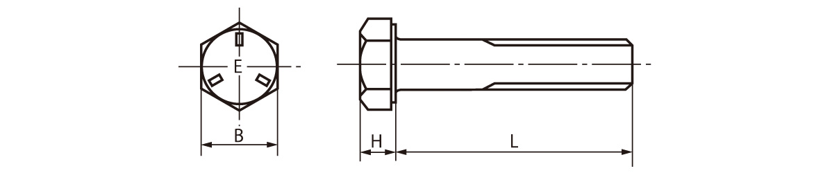 六角螺栓 UNC統一粗螺紋 （G-5）的尺寸圖