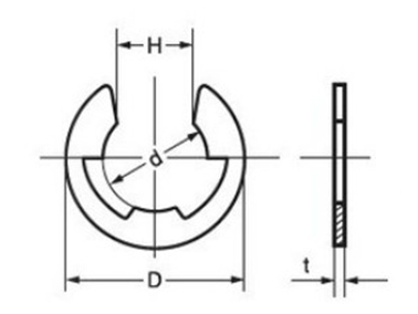 E型固定環（E型扣環） 尺寸圖
