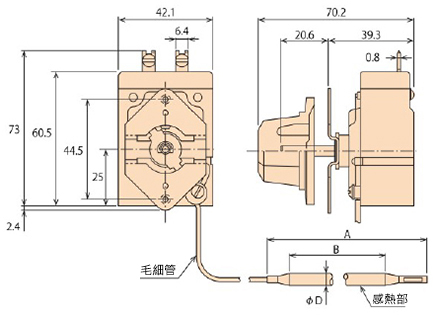 Robertshaw恆溫器 EA19P尺寸圖