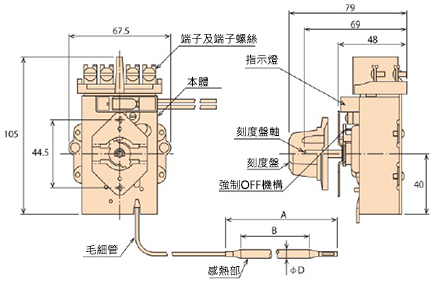 Robertshaw恆溫器 D18尺寸圖