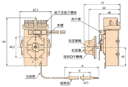 Robertshaw恆溫器 D33尺寸圖