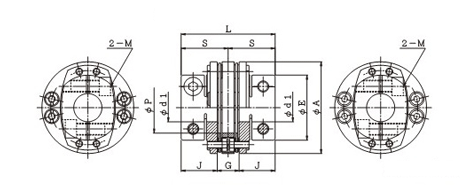 精密軸接頭-板簧式 TCD-B系列　尺寸圖1