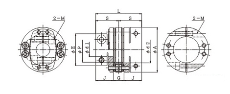精密軸接頭-板簧式 TCD-B系列　尺寸圖2