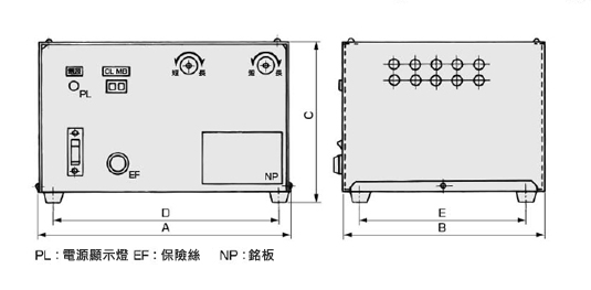 電磁クラッチ/ブレーキ 制御装置 外形図 CMPH-250/4HB