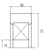附樹脂 金屬嵌入裝置 軸承 DT（JIS軸承） 尺寸圖1