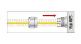 3.將各套筒連同螺紋接管一起插入。