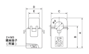 通電・漏電検知モジュール クランプ式通電検知モジュール（トランジスタ出力型） 外形図