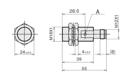 圓筒型直流2線式一般型接近感應器直型連結器型 FL7M-7□6H□-CN 尺寸圖