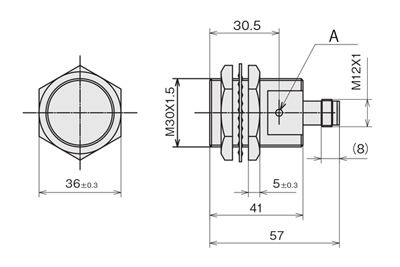 圓筒型直流2線式一般型接近感應器直型連結器型 FL7M-10□6□-CN 尺寸圖