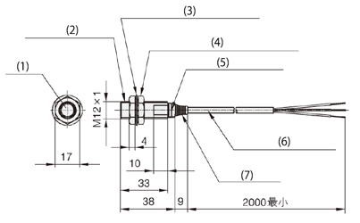 圓筒型直流3線式接近感應器FL7M-2□6尺寸圖