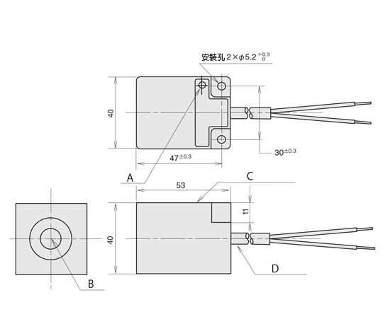 方型直流2線式接近感應器FL2R-20□6H□ 尺寸圖