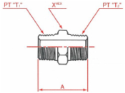 PT連接螺牙栓入式 螺紋接管 尺寸圖