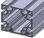 鋁擠型8系列 正方形 80x80mm 2列溝 4面溝