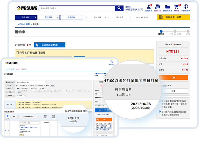 交期標示改為
                                    「預定到貨日」